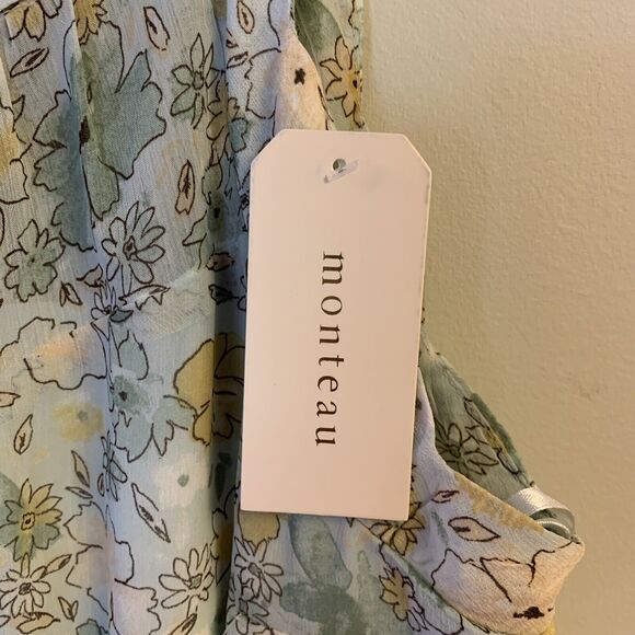 NWT Monteau Los Angeles Dress S Halter High Neck Sleeveless Sundress Lined 3522 - Picture 2 of 12